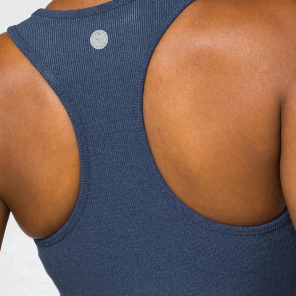 Royal blue Kensi Ribbed performance tank - Picture 3 of 9